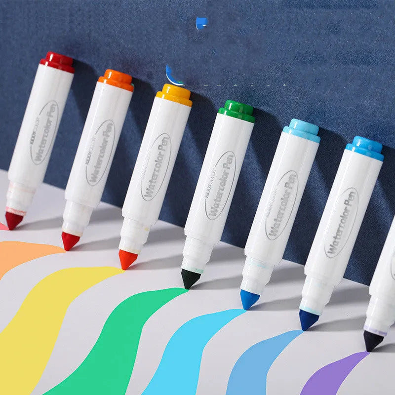 Children's washable watercolour pen set with plastic colour barrels in 36 or 48 colour options