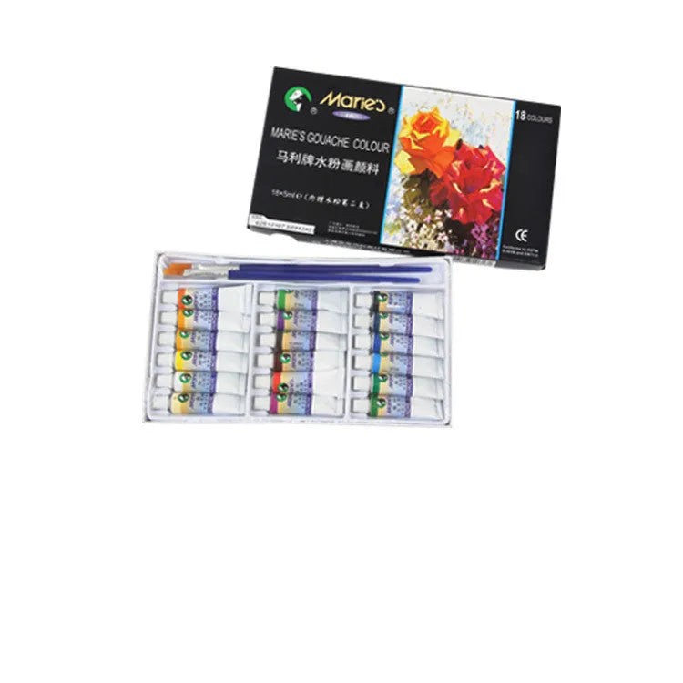 Marley gouache paint set showing 12ml tubes in box with multiple colour options for artists