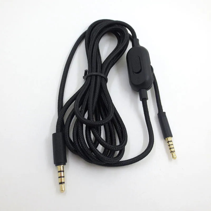 Black universal game headset audio cable with bare copper wire core