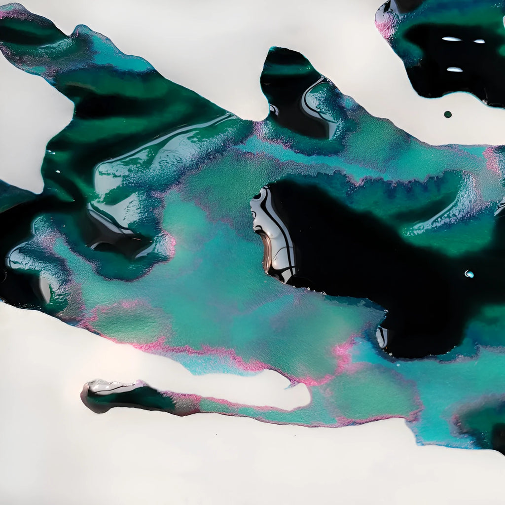 Gradient sheen fountain pen ink with gold powder shimmer in Red Tide and Truffle colours