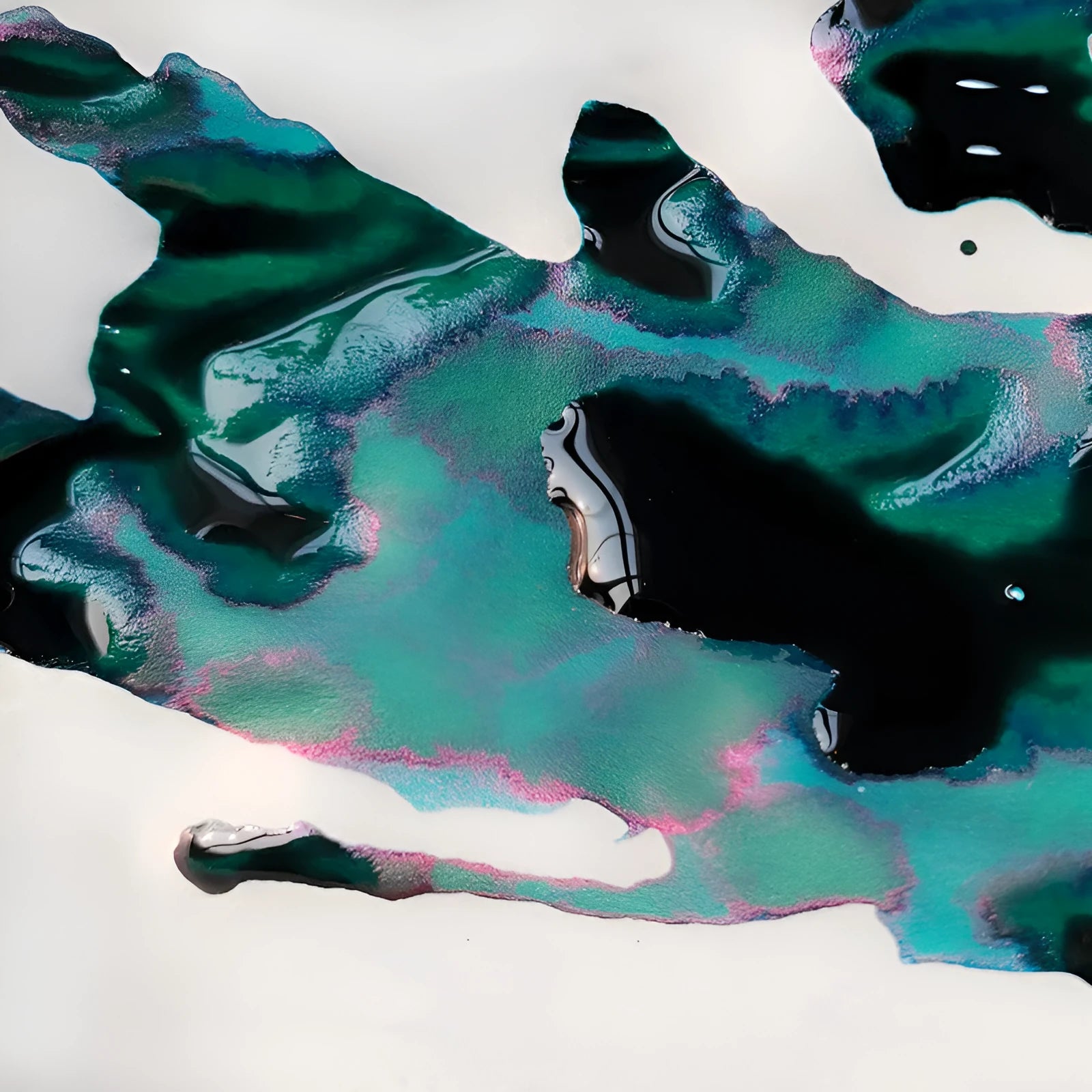 Gradient sheen fountain pen ink with gold powder shimmer in Red Tide and Truffle colours