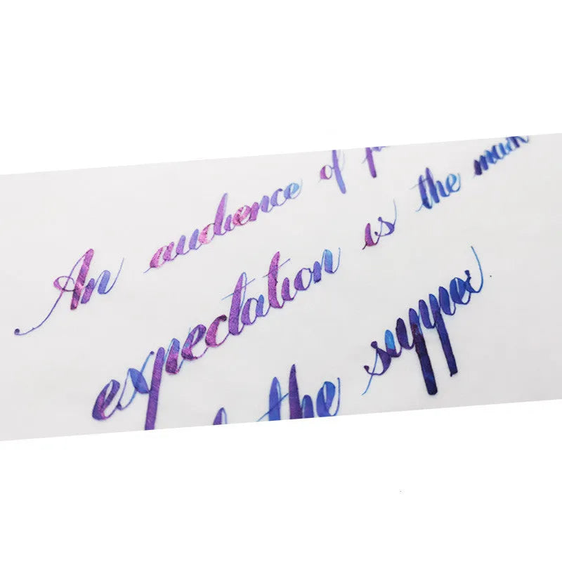 Gradient sheen fountain pen ink with gold powder shimmer in Red Tide and Truffle colours