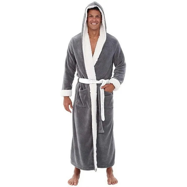 Men's cotton winter pyjamas long sleeve solid colour home wear