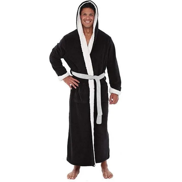 Men's cotton winter pyjamas long sleeve solid colour home wear