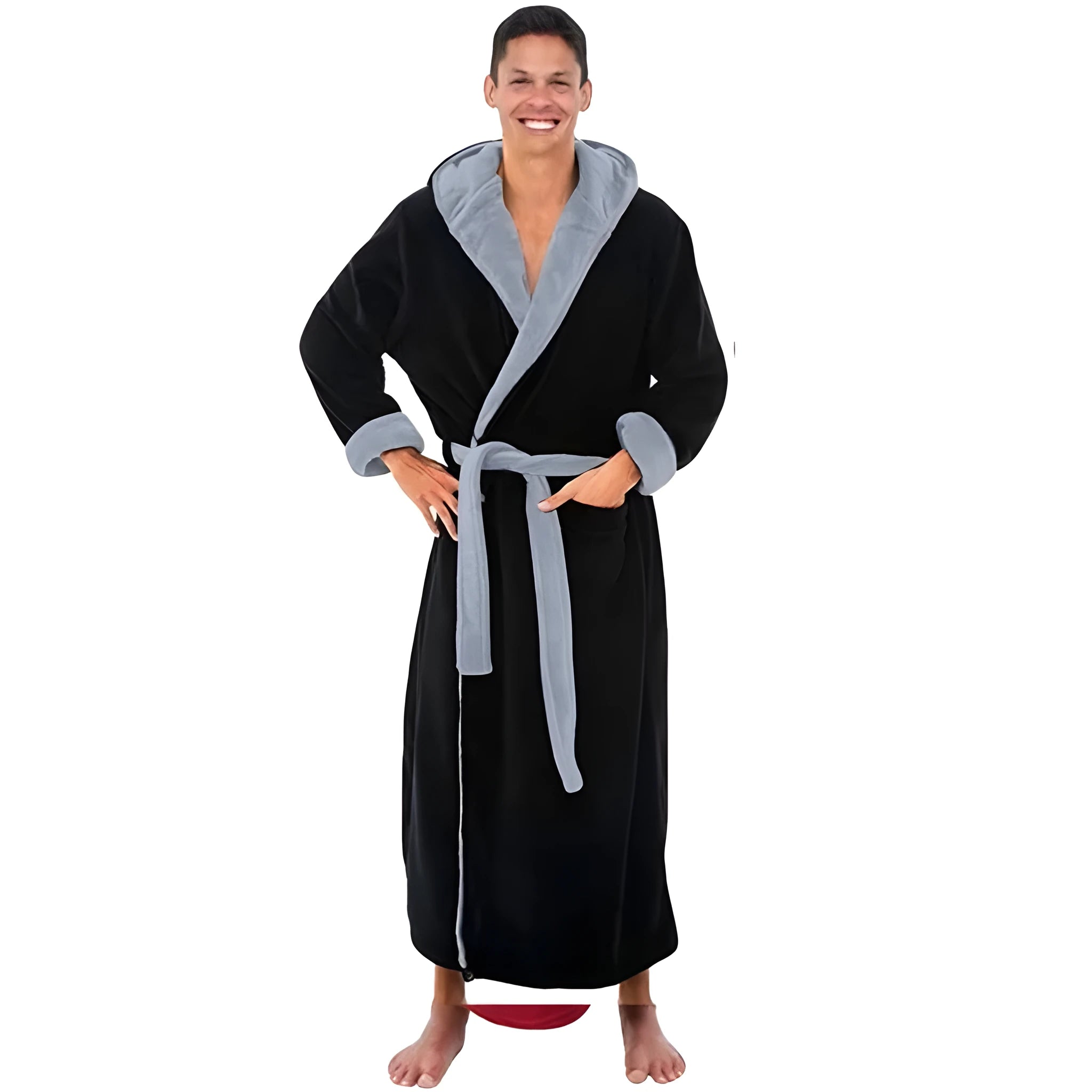 Men's cotton winter pyjamas long sleeve solid colour home wear