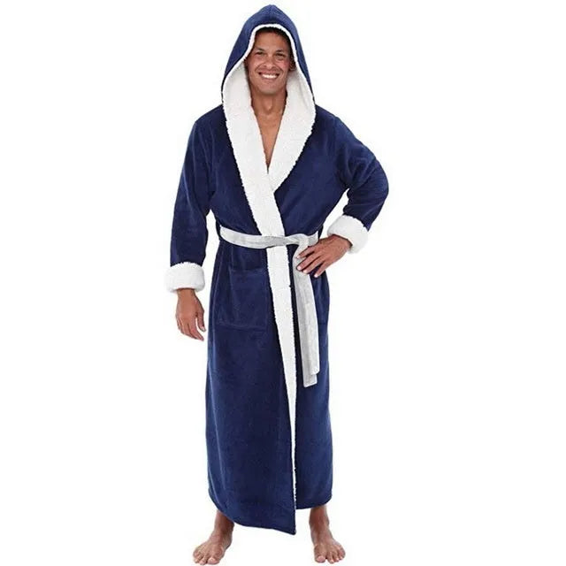 Men's cotton winter pyjamas long sleeve solid colour home wear