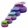 Colourful children's round embossing machine tool with ABS plastic and zinc alloy construction.