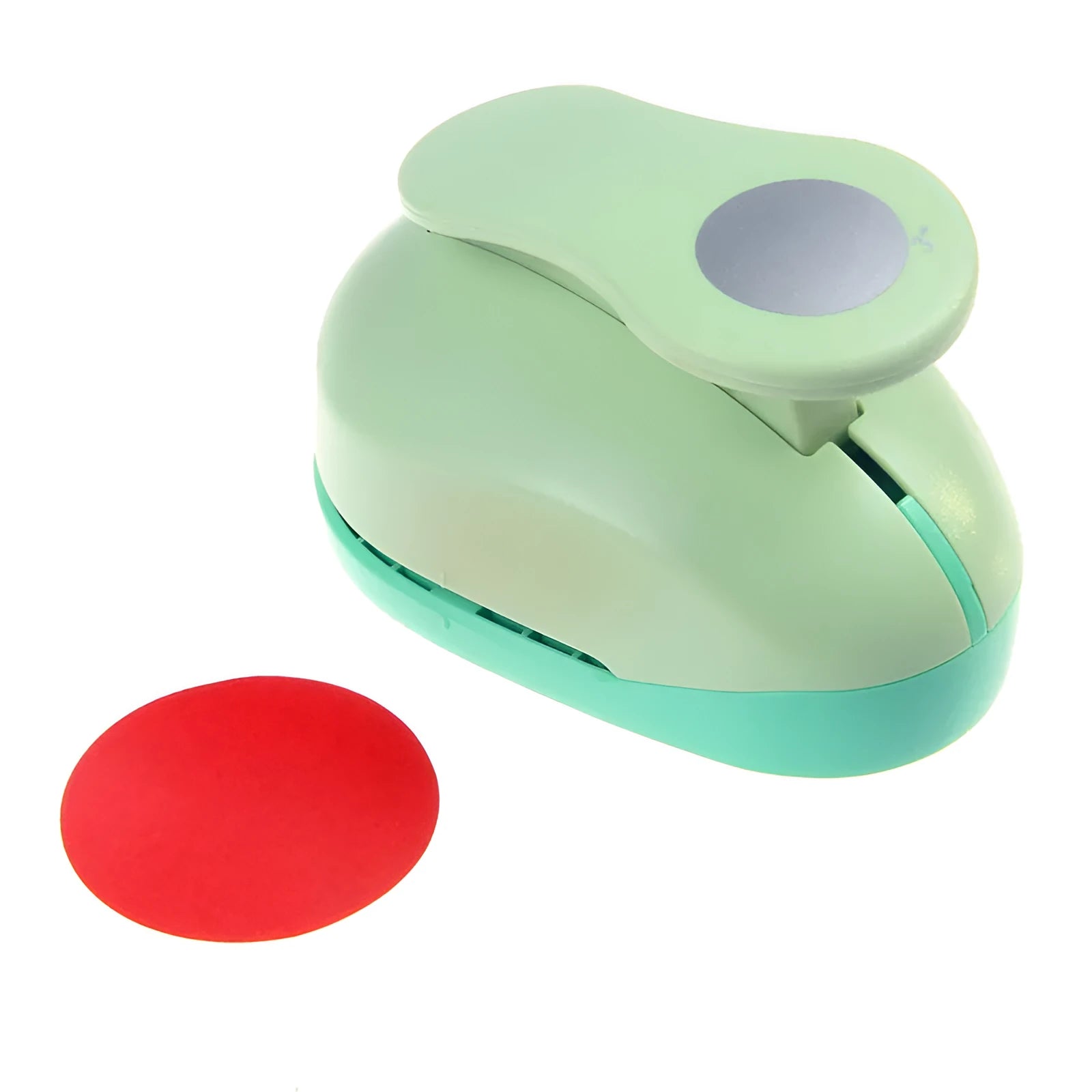 Colourful children's round embossing machine tool with ABS plastic and zinc alloy construction.