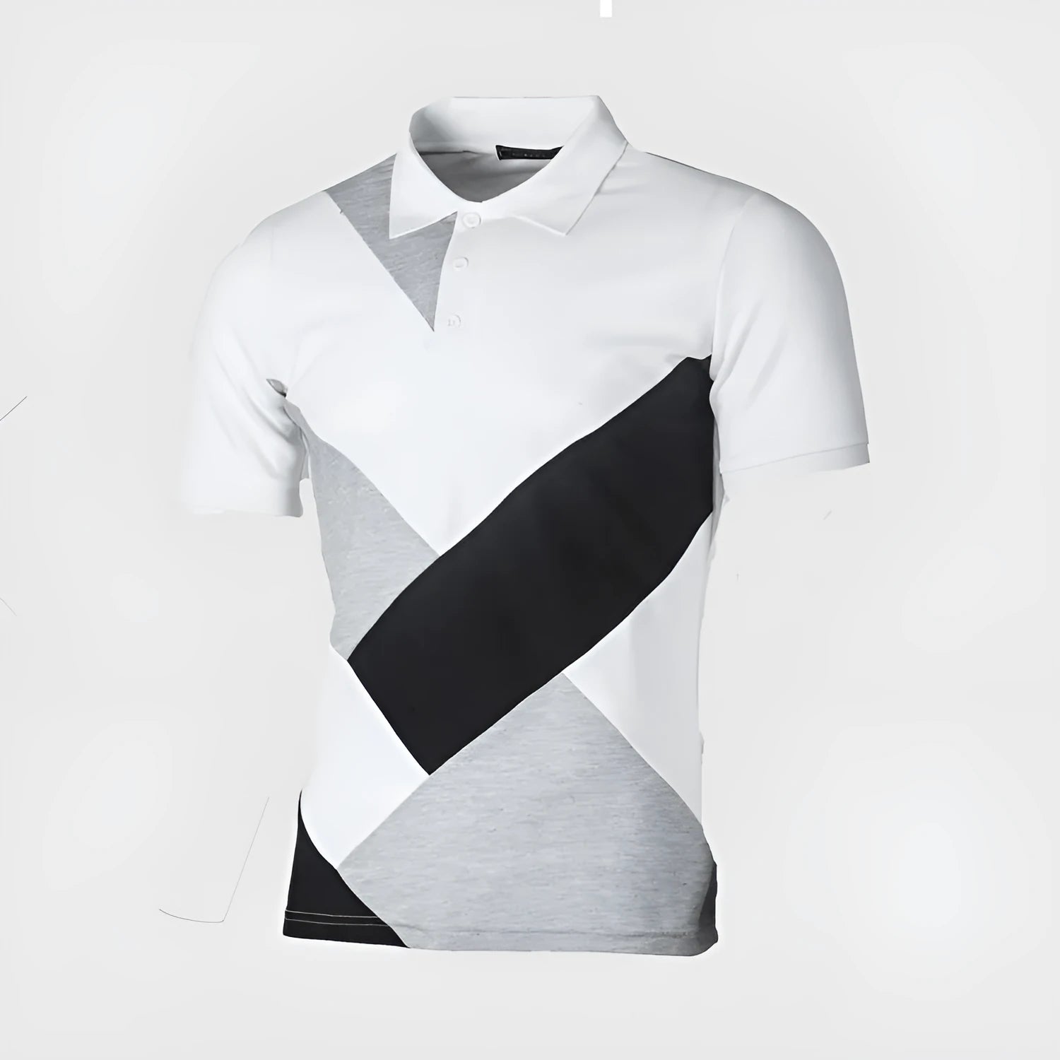 Men polo shirt casual cotton T-shirt short sleeve tight-fitting summer top black grey white Lycra travel