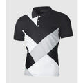 Men polo shirt casual cotton T-shirt short sleeve tight-fitting summer top black grey white Lycra travel