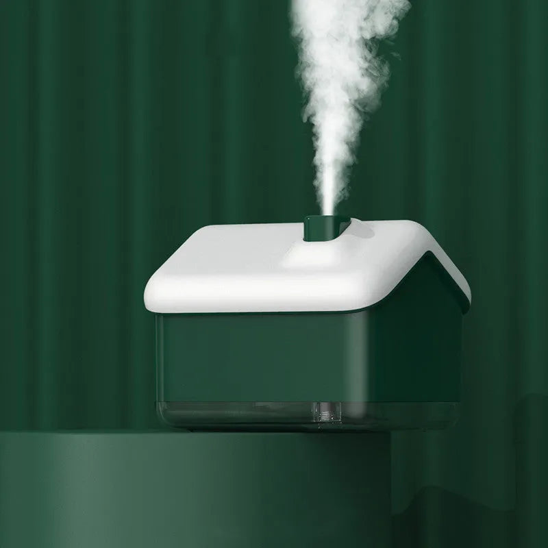 White igloo-shaped ultrasonic humidifier and essential oil diffuser with LED light and water tank.