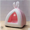 Cloth cat house villa bed in grey, pink, or yellow colours with four size options for cats and small dogs