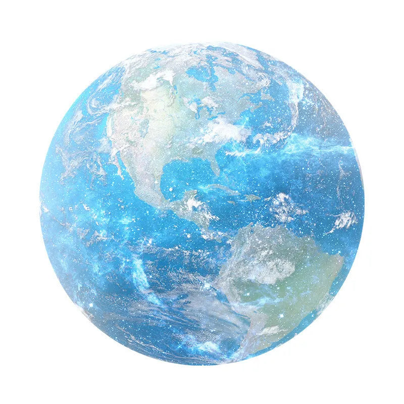 Round natural rubber laptop cushion with planet pattern silk surface, 220mm diameter