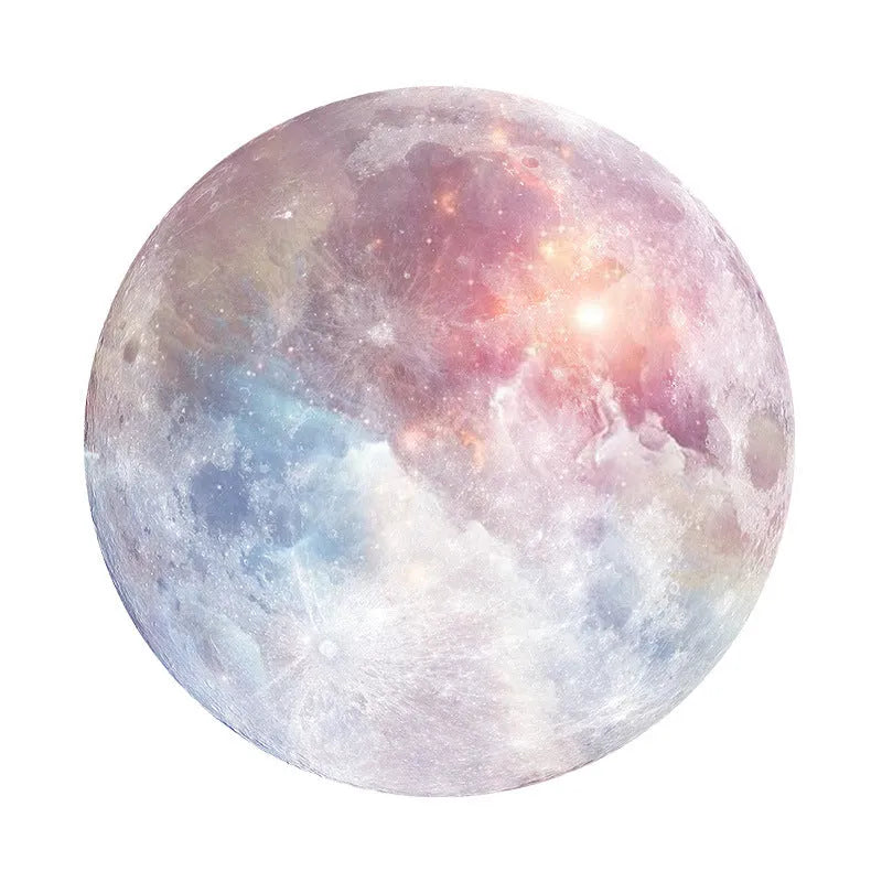 Round natural rubber laptop cushion with planet pattern silk surface, 220mm diameter