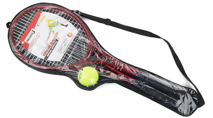 Tennis rebound training device with rope and blue base for solo practice