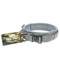 Nylon dog collar and leash set in grey, on a white background