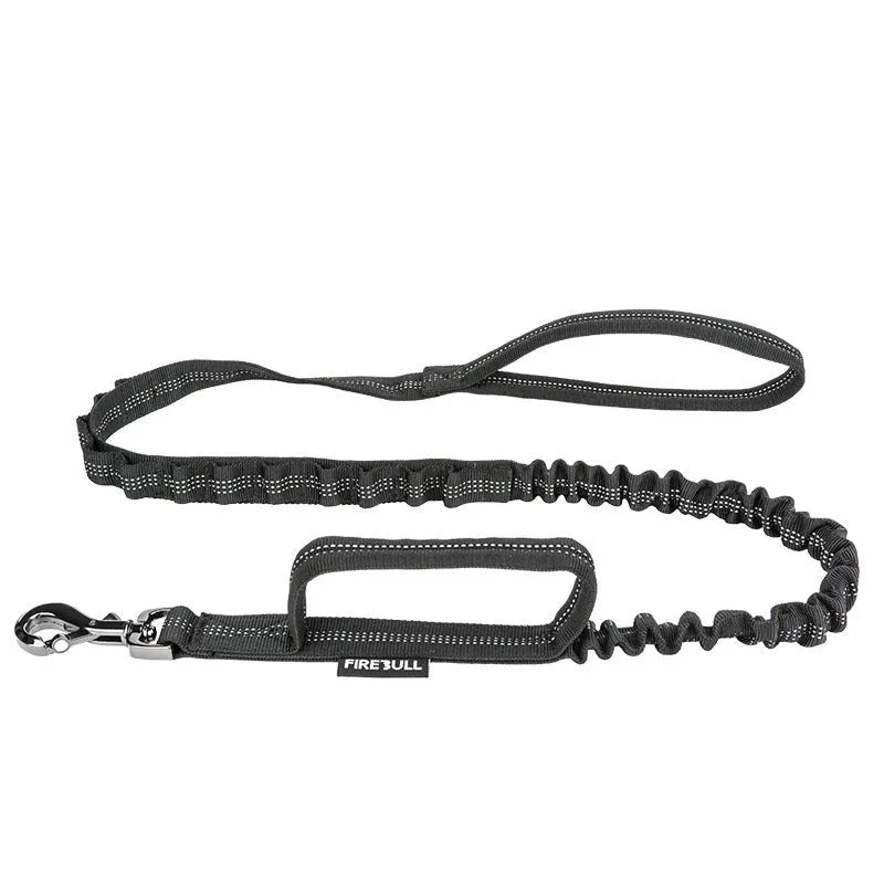 Nylon dog collar and leash set in grey, on a white background