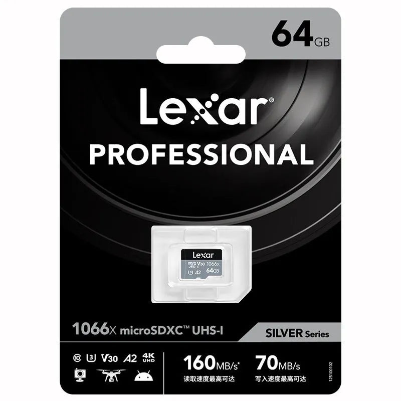 Lexar 1066x A2 U3 V30 microSD memory card for 4K video and drone use