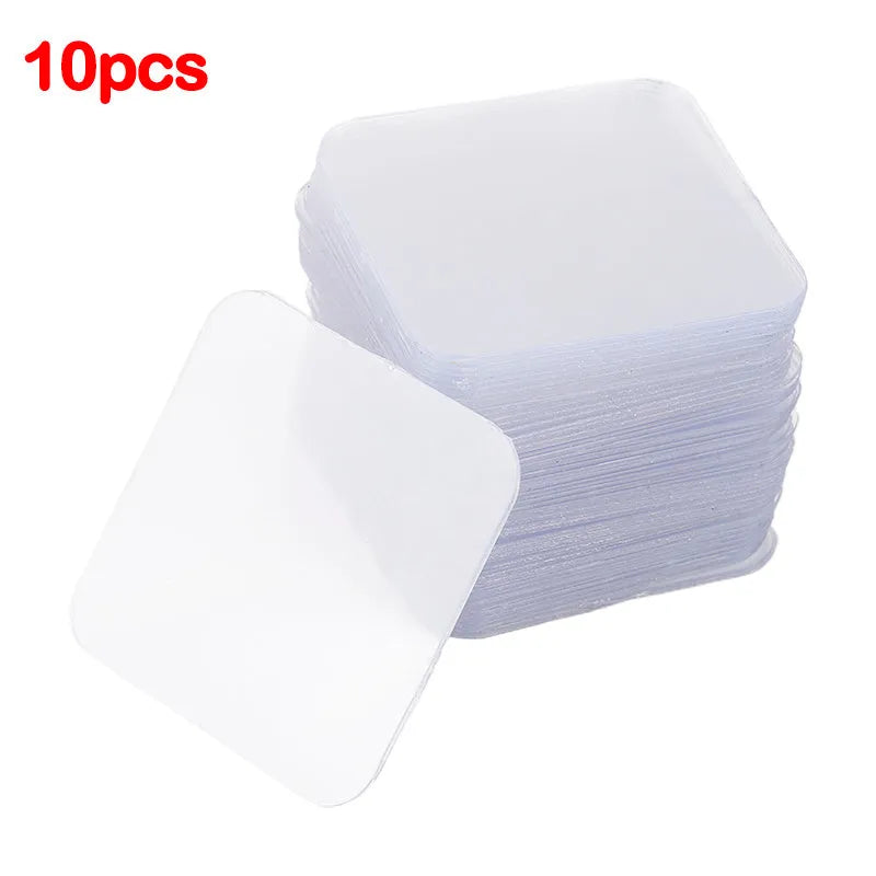 Transparent acrylic double-sided adhesive patches 6cm square with 10 pieces in set