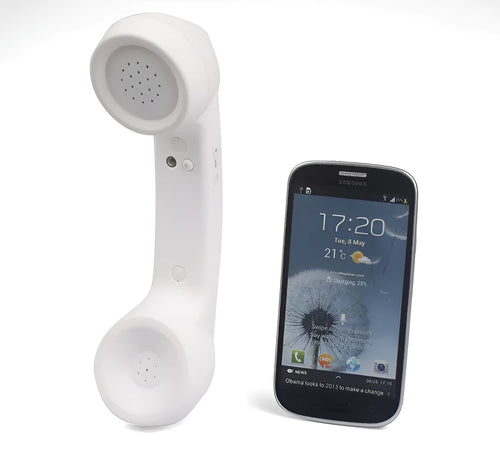Bluetooth wireless retro microphone headset in black showing hanging ear design and microphone