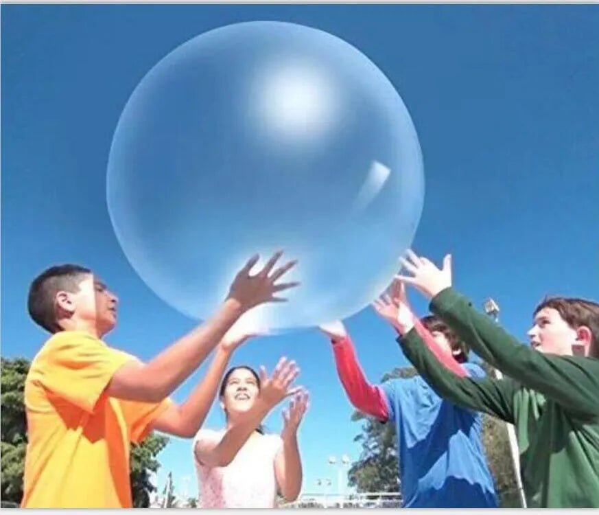Inflatable TPR bouncy ball in pink, yellow, green, and blue colours with size options from 40 cm to 120 cm diameter