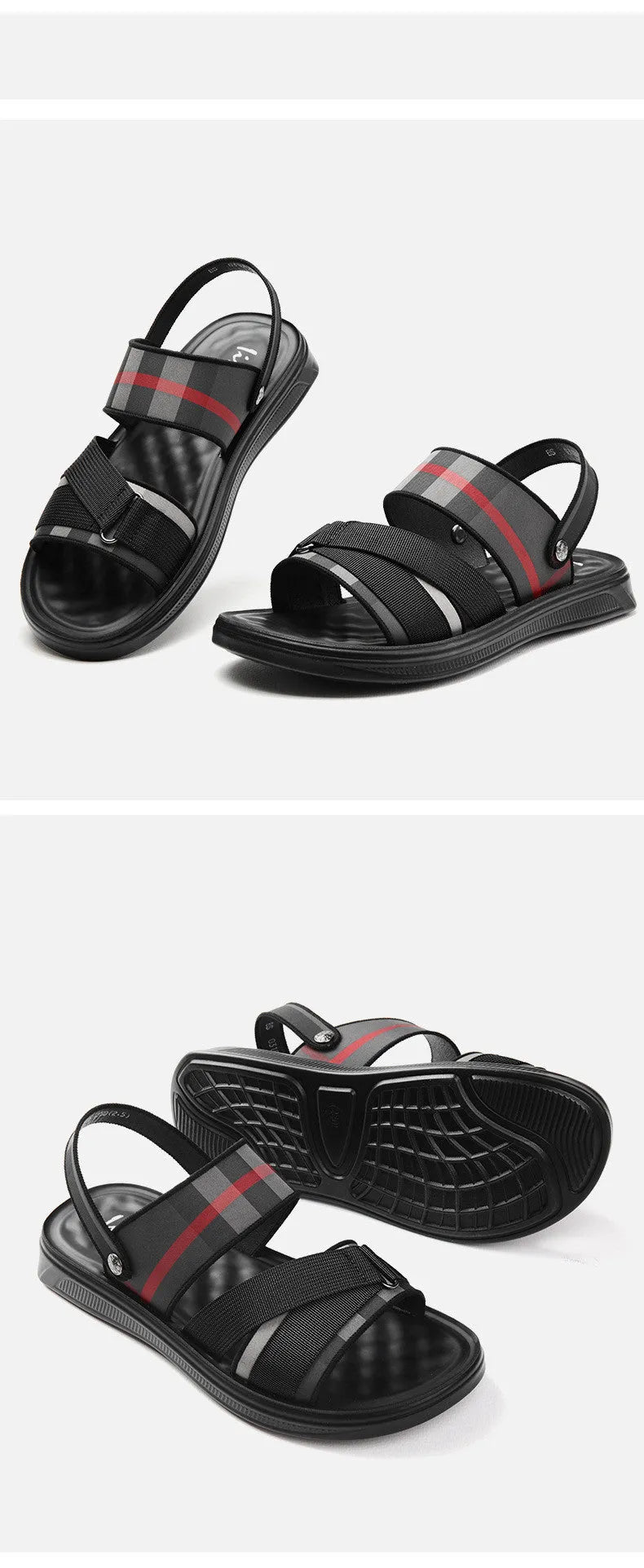 Youth casual sandals with Lycra fabric upper and polyurethane sole on a summer background.