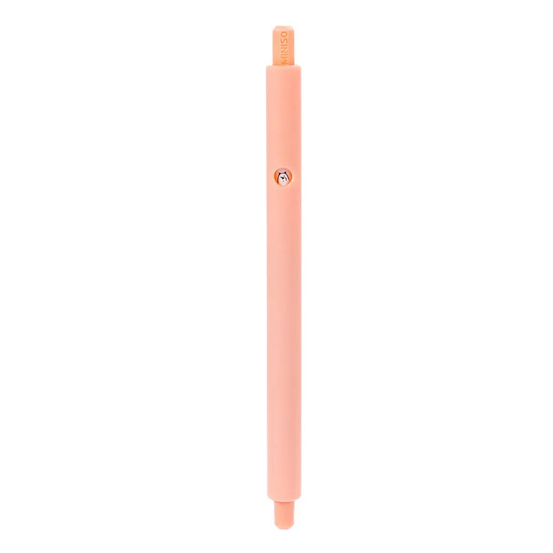 MINISO Bare Bear cartoon design press gel pen with 0.5mm tip in black, pink, and white colours