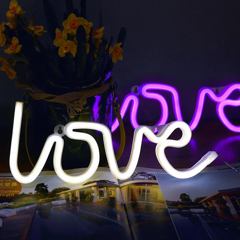 SMD2835 LED neon sign light in silicone shell with pink, blue, green, and red colour options