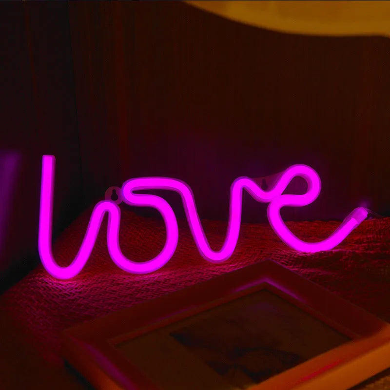 SMD2835 LED neon sign light in silicone shell with pink, blue, green, and red colour options