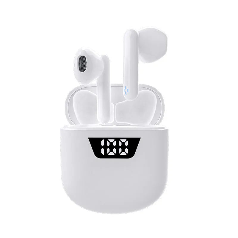 P66TWS Bluetooth wireless earphone with touch control and digital display charging bin, Black