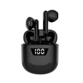 P66TWS Bluetooth wireless earphone with touch control and digital display charging bin, Black