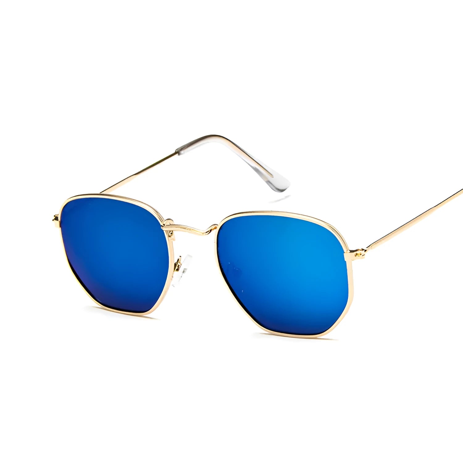 Metal polygonal retro sunglasses with AC lenses unisex fashion eyewear