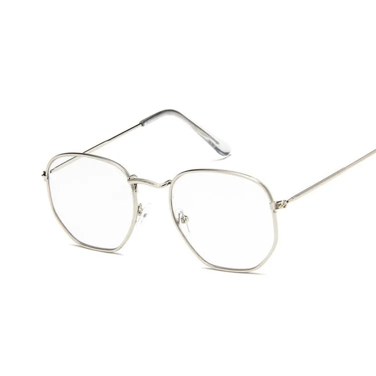 Metal polygonal retro sunglasses with AC lenses unisex fashion eyewear