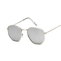 Metal polygonal retro sunglasses with AC lenses unisex fashion eyewear
