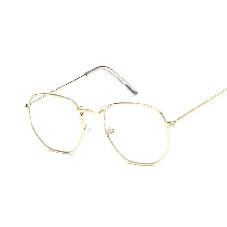 Metal polygonal retro sunglasses with AC lenses unisex fashion eyewear
