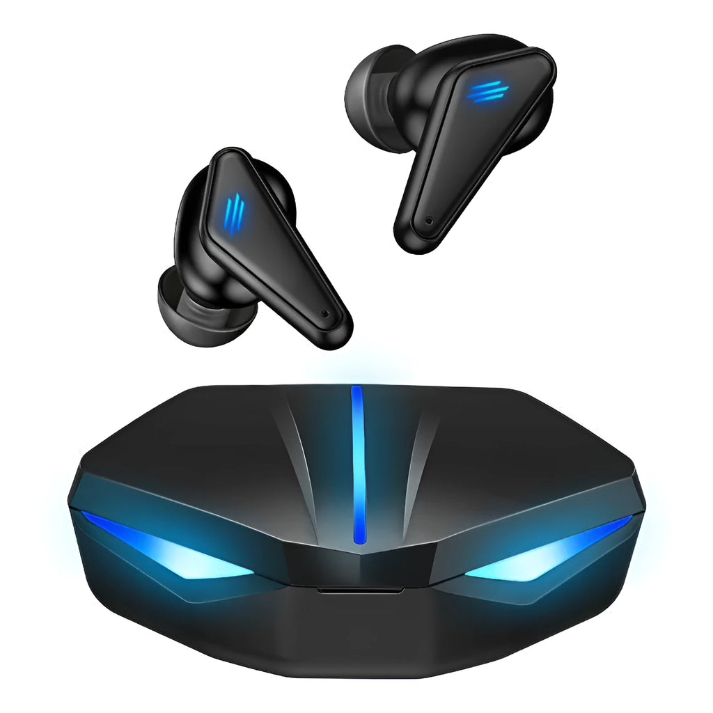 Blue Private Model K55 wireless Bluetooth gaming headset with earplug design and TWS technology