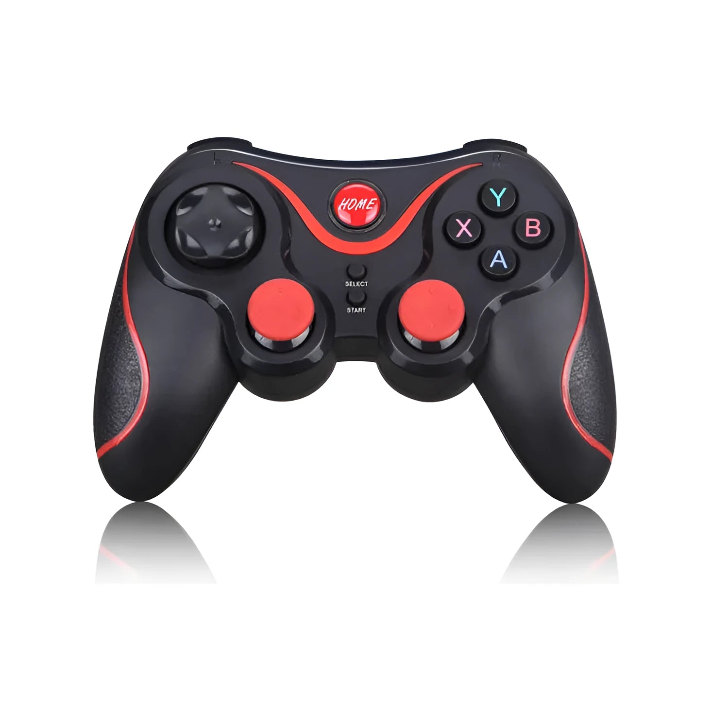 Black wireless Bluetooth gamepad for Android and iOS mobile gaming