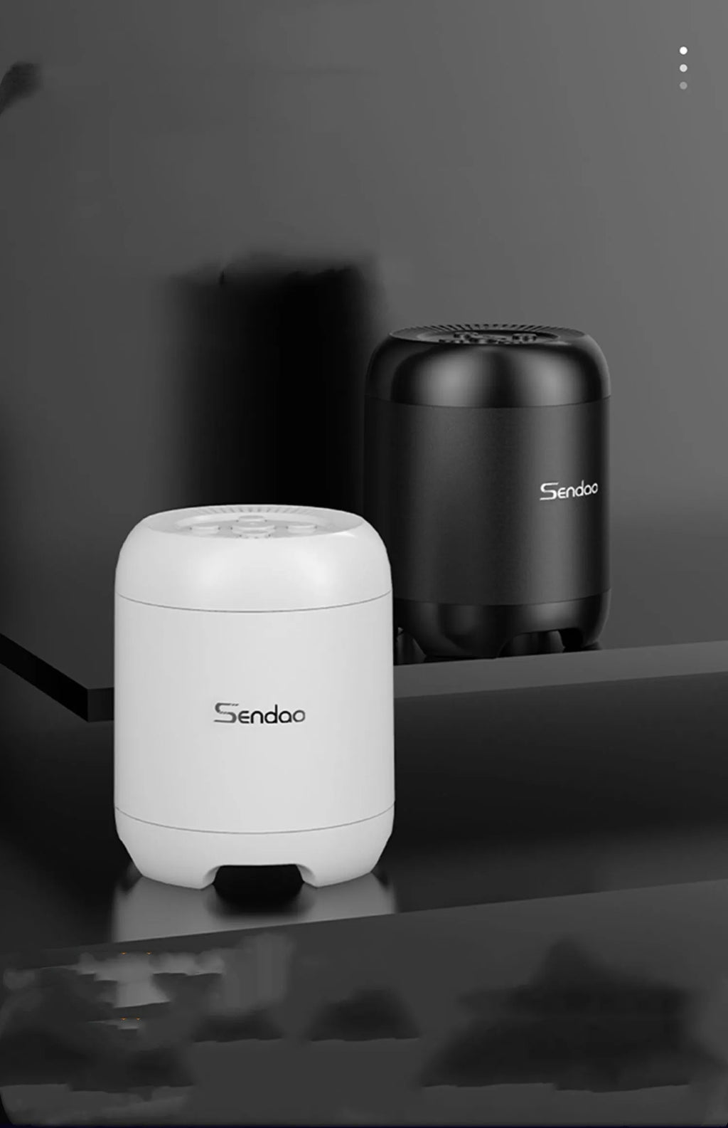 Small black or white portable Bluetooth speaker with super subwoofer and card reader slot