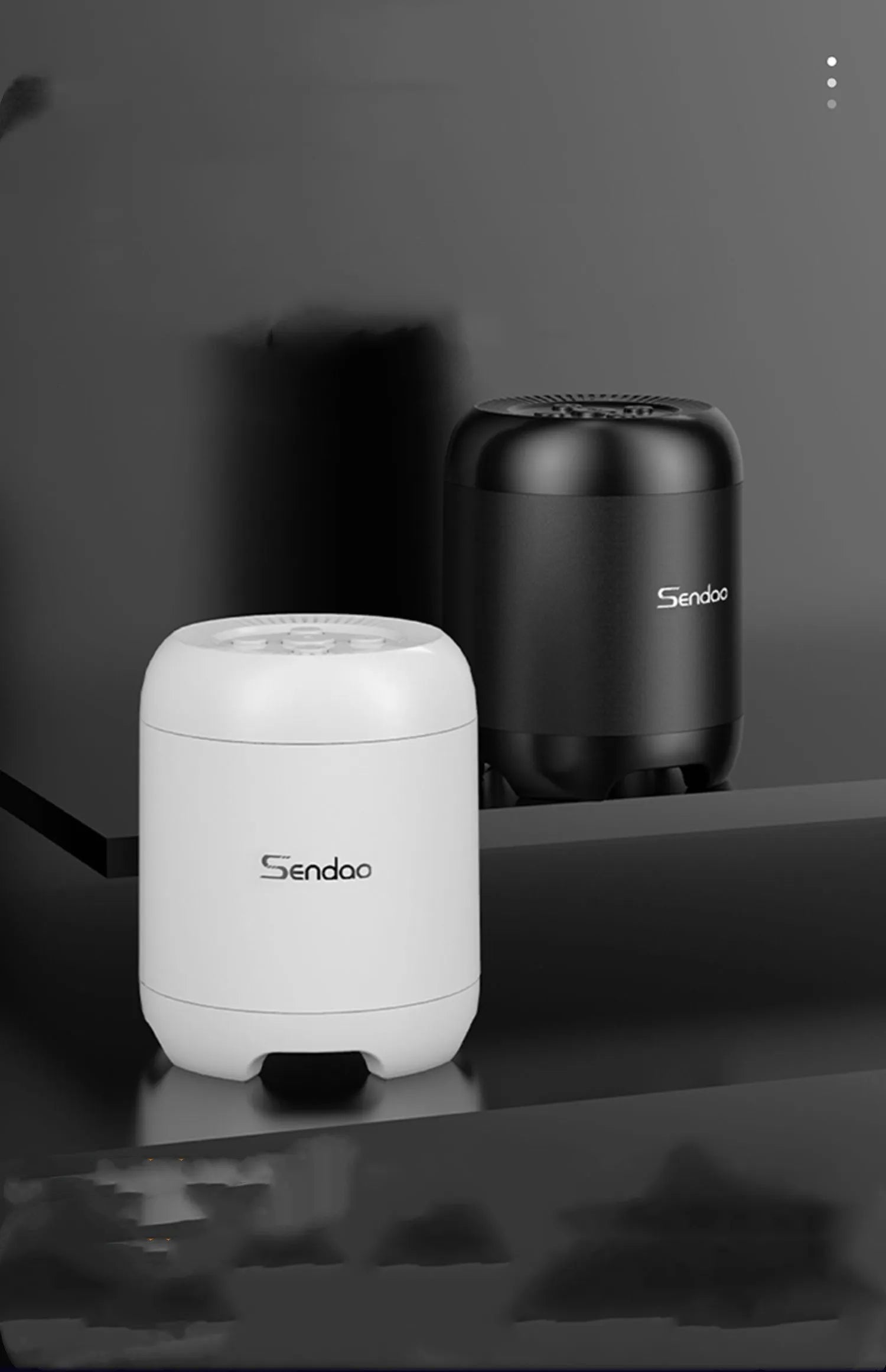 Small black or white portable Bluetooth speaker with super subwoofer and card reader slot