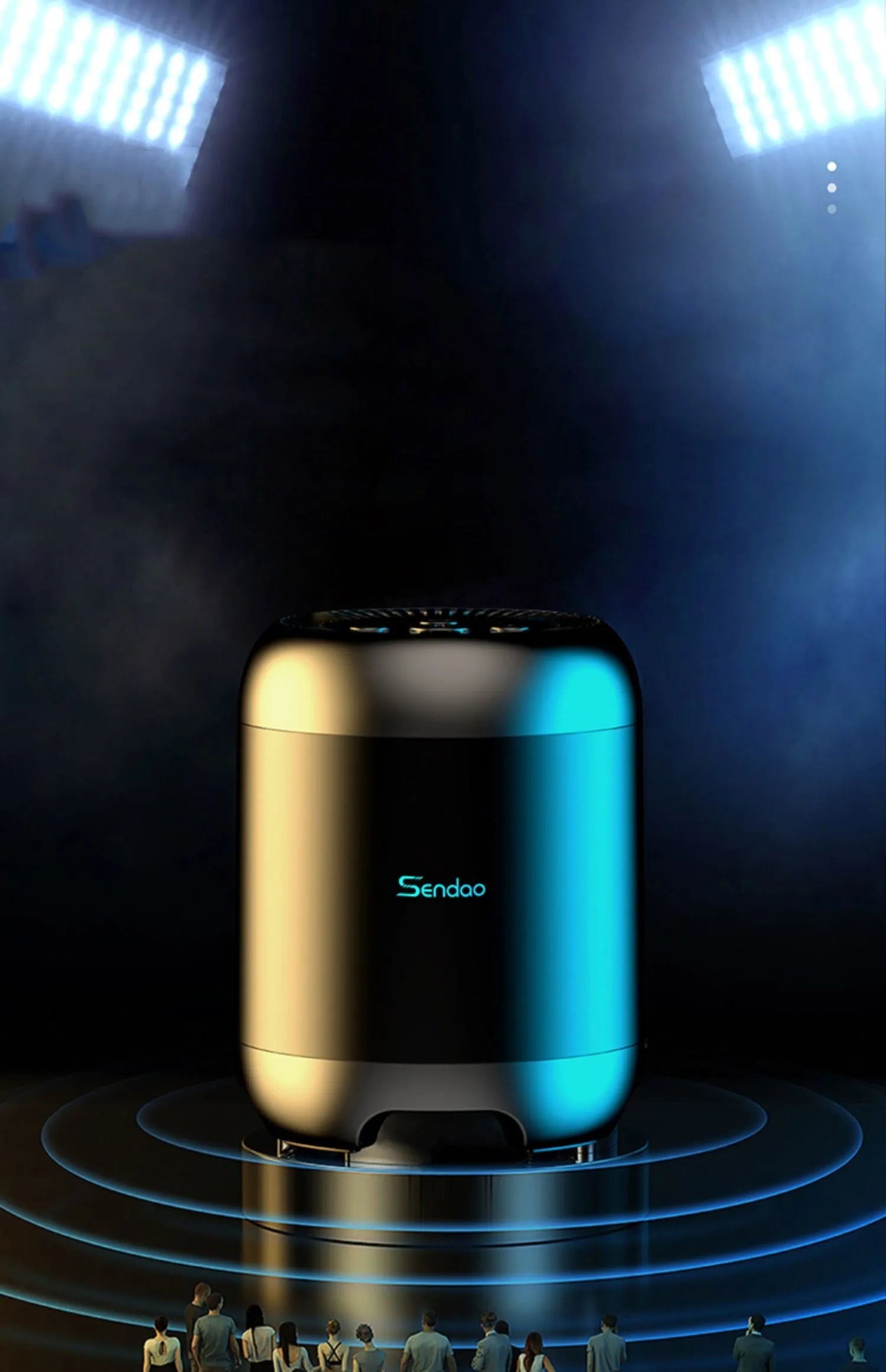 Small black or white portable Bluetooth speaker with super subwoofer and card reader slot