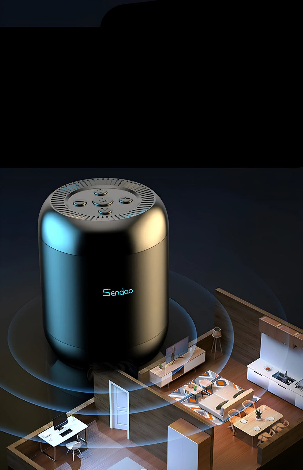 Small black or white portable Bluetooth speaker with super subwoofer and card reader slot