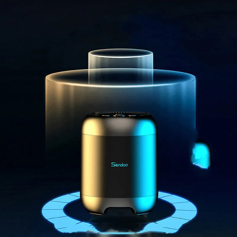 Small black or white portable Bluetooth speaker with super subwoofer and card reader slot