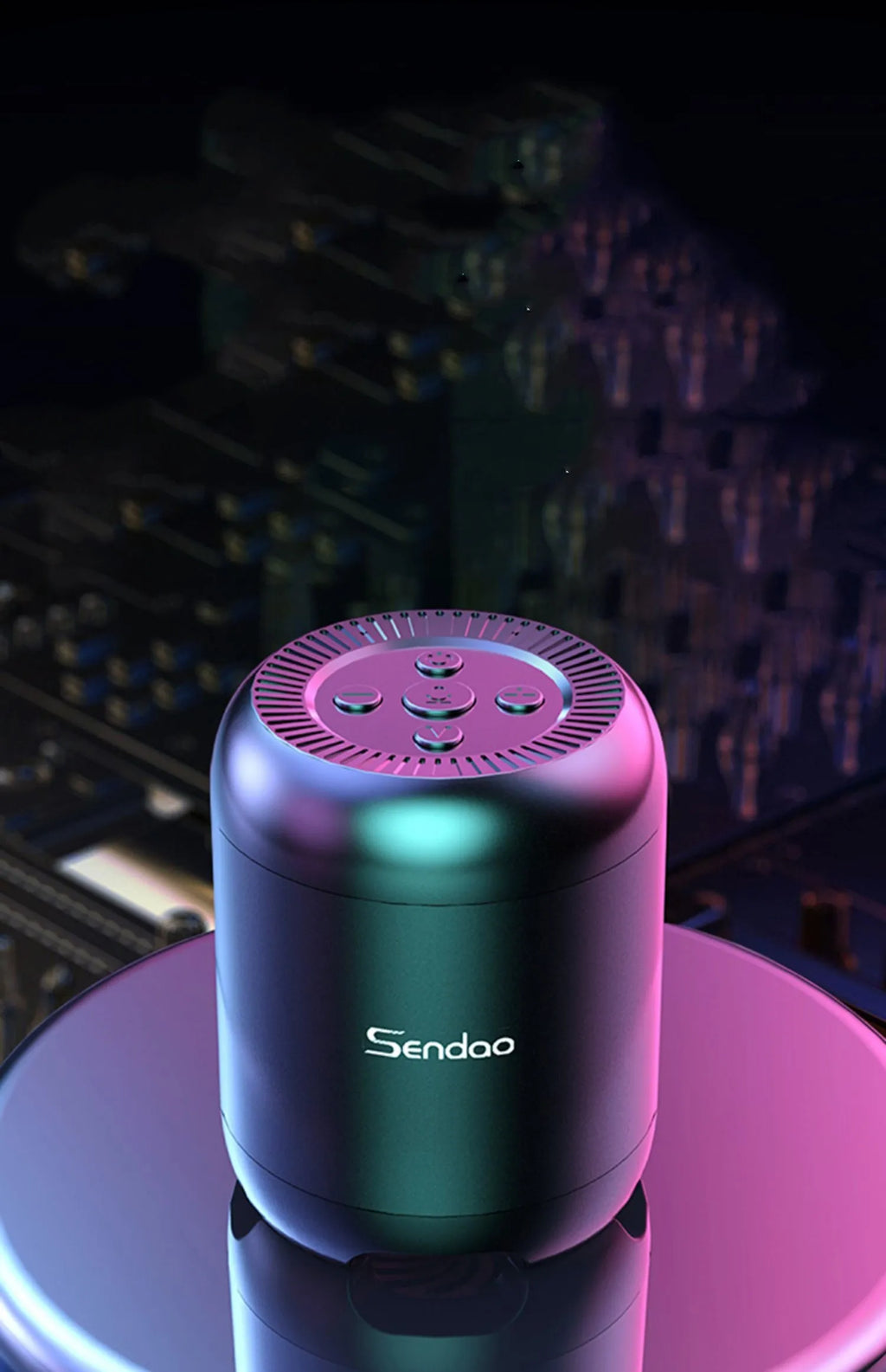 Small black or white portable Bluetooth speaker with super subwoofer and card reader slot