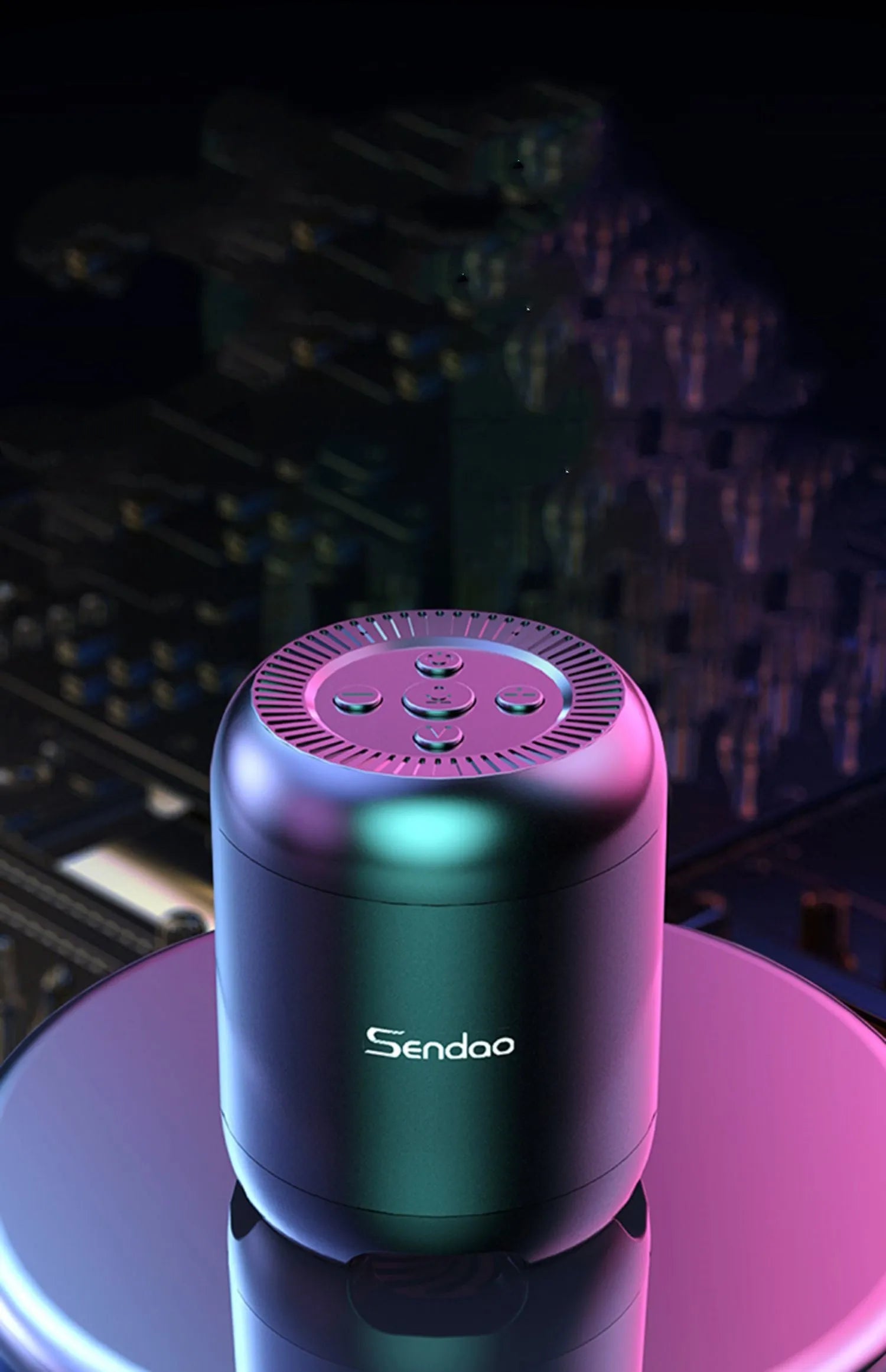 Small black or white portable Bluetooth speaker with super subwoofer and card reader slot