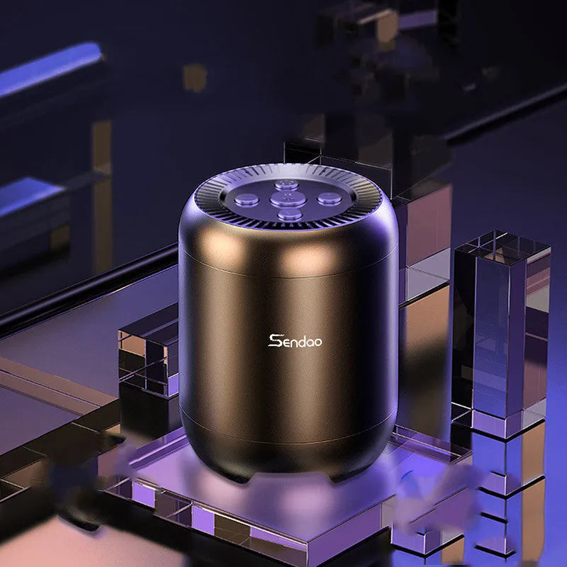 Small black or white portable Bluetooth speaker with super subwoofer and card reader slot