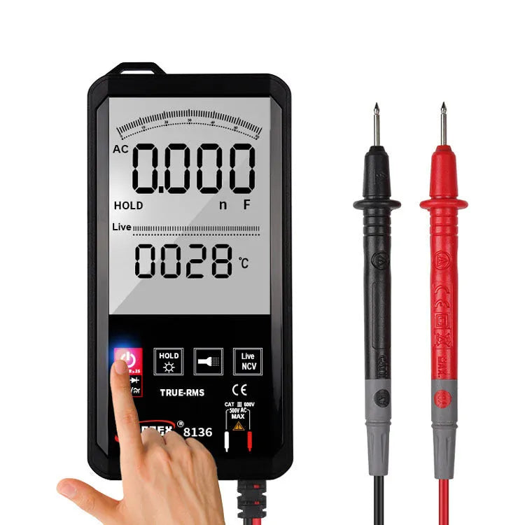 Hanyan 8136 large-screen touch digital multimeter with digital-analog dual display and automatic buzzer, English version