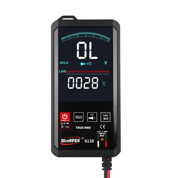 Hanyan 8136 large-screen touch digital multimeter with digital-analog dual display and automatic buzzer, English version