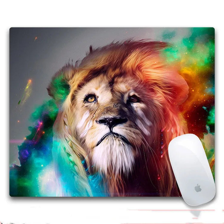 Custom printed rubber mouse pad with cloth surface showing pattern options A through H