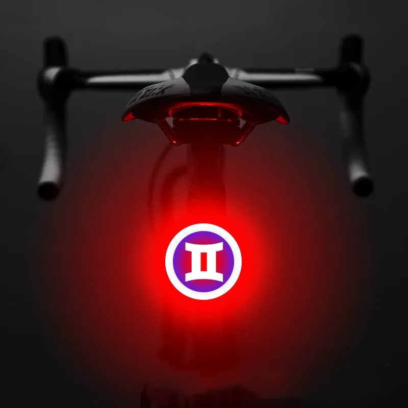 Bicycle intelligent auto brake sensor light with waterproof LED, rechargeable, zodiac streamlined style, PC engineering plastics