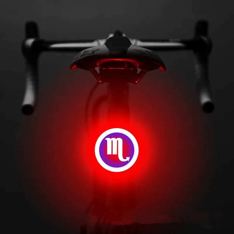 Bicycle intelligent auto brake sensor light with waterproof LED, rechargeable, zodiac streamlined style, PC engineering plastics